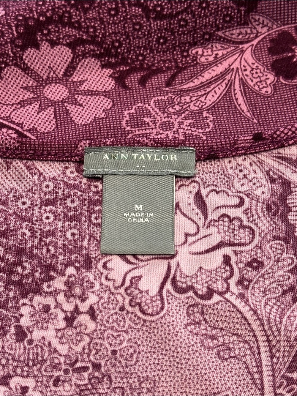Ann Taylor Purple Patterned Dress Medium - Picture 12 of 13